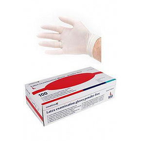 Rękawice nest.wyż.CVET latex L/100 sztuk bez pudru, białe