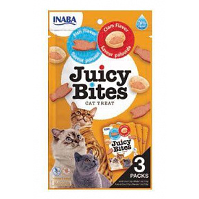 Churu Cat Juicy Bites o smaku ryby i małży 3x11,3g