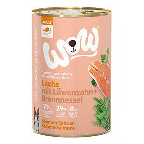 WOW Dog konserwa. Dorosły łosoś z pomidorami 400g WOW Dog konserwa. Dorosły łosoś z pomidorami 400g