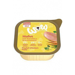 WOW Pasztet dla psa Junior z kurczakiem i marchewką 150g
