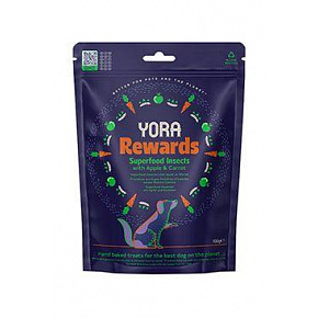 YORA Dog poch. z owadów Rewards jabłko i marchewka 100g