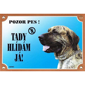 Kolorowa tabliczka Uwaga pies, Fila Brasileiro