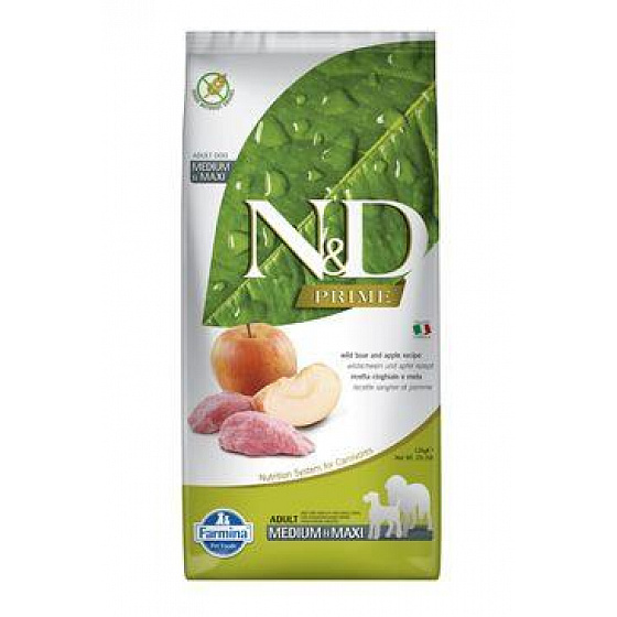 N&D PRIME DOG Adult M/L Dzik & Jabłko 12kg + DOSTAWA GRATIS