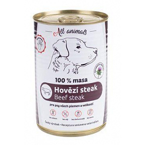 All Animals DOG konserwa. Stek wołowy 400g All Animals DOG konserwa. Stek wołowy 400g