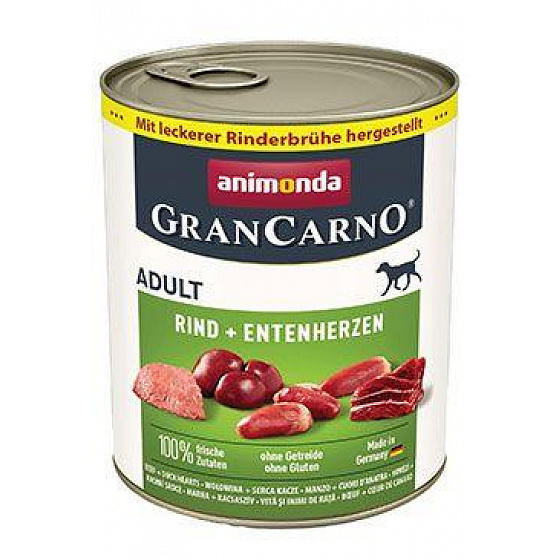 Animonda pies GRANCARNO puszka. ADULT kaczka/gęś.serce 800g