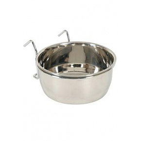 Miska ze stali nierdzewnej dla ptaków z haczykami 0,56l Zolux