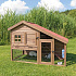 NATURA drewniany domek dla królików z wybiegiem 151 x 107 x 80 cm, ciemnobrązowy