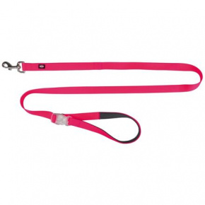 Neonowa smycz ze świecącym karabińczykiem S-L 1,2-1,8m/25mm różowa (RP 2,10 Kč)