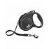 Smycz FLEXI Black Design M taśma 5m/25kg srebrna