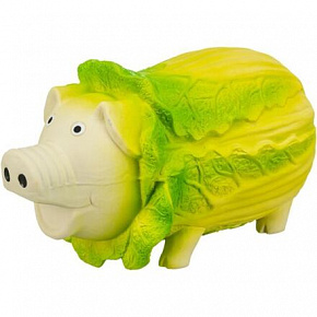 Cabbage Pig - świnka w kapuście, 23 cm, lateksowa zabawka z dźwiękiem, jasnozielona