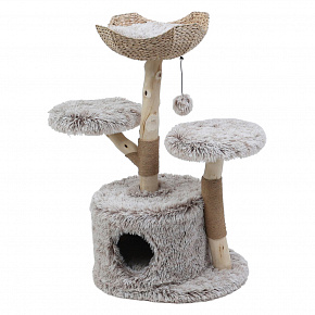 PetBuddy drapak SIRACUSA 60 x 45 x 105 cm, grusza/wodny hiacynt, beżowy/naturalny