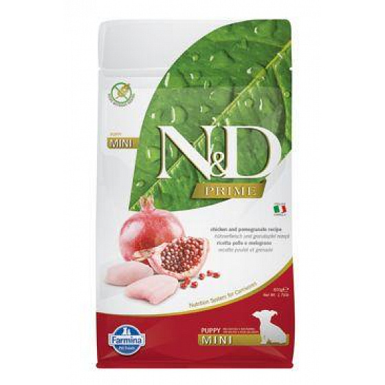 N&D PRIME DOG Puppy Mini Kurczak & Granat 800g