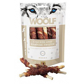 WOOLF Classic poch. Chicken and Rawhide Twister 100g WOOLF Classic poch. Chicken and Rawhide Twister 100g