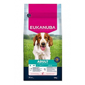 Eukanuba Dog Adult Small&Medium bogaty w łososia i jęczmień 12kg