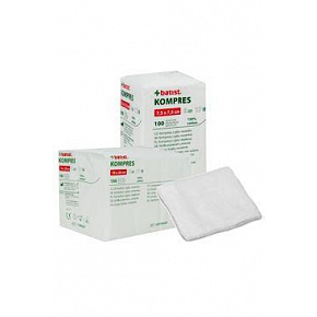 Kompres gaza 7,5x7,5cm 17n 8w Njałowy 100szt BATIST