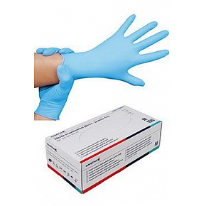 Rękawice nest.wyż.CVET nitrylowe M/100szt niebieskie, mocne