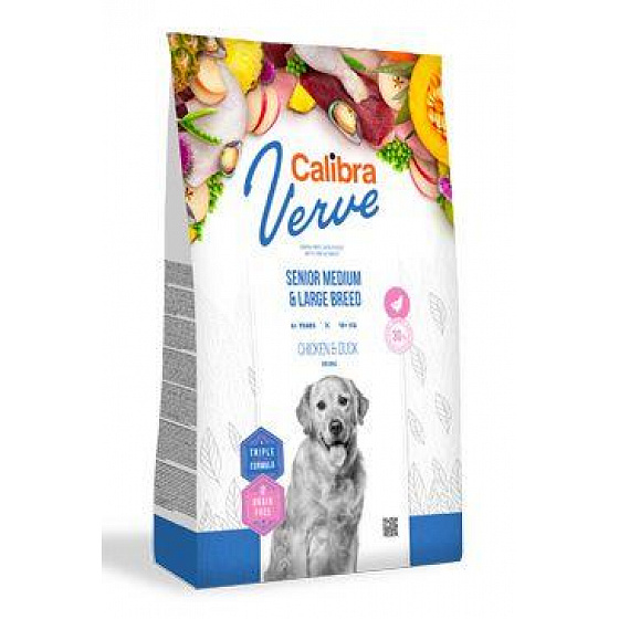Calibra Dog Verve GF Senior M&L Kurczak&Kaczka 2kg