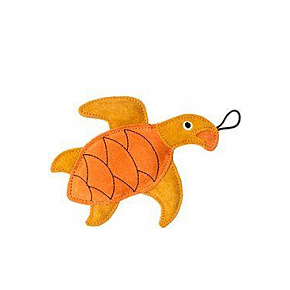 Zabawka dla psa LEATHER TURTLE skóra, pomarańczowa 21cm Kiwi