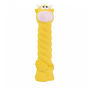 Krowa z lateksową liną i chrupiącym dźwiękiem 15 cm, lateks, HipHop Dog