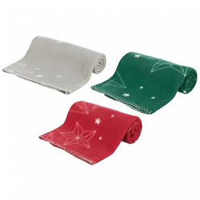 Xmas świąteczny koc z polaru LUCIANO, mix kolorów (czerwony, piaskowy, zielony) Xmas świąteczny koc z polaru LUCIANO, mix kolorów (czerwony, piaskowy, zielony)