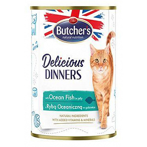 Butcher's Cat Delic.Dinners morskie.ryby w galarecie konserwowej.400g
