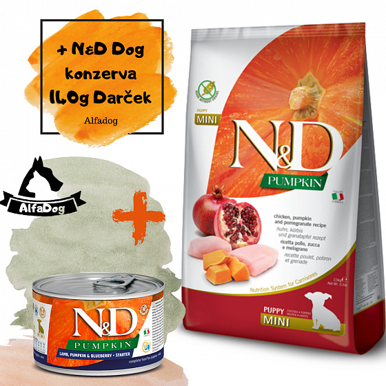 N&D Pumpkin DOG Puppy Mini Kurczak & Granat 7kg
