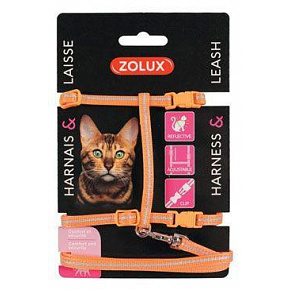Szelki dla kota z smyczą 1,2m pomarańczowy Zolux Szelki dla kota z smyczą 1,2m pomarańczowy Zolux