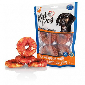 KIDDOG kacze mięso na bawolim kółku 9 cm (4 szt./op.)