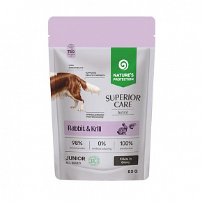 Natures P Superior care SASZETKA dog junior GF królik&kryl 85 g