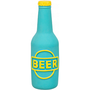 Beer bottle - butelka piwa, lateksowa zabawka z dźwiękiem 12,5 cm, niebieska
