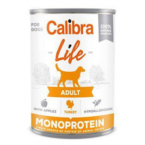 Calibra Dog Life konserwa.Dorosły indyk z jabłkami 400g