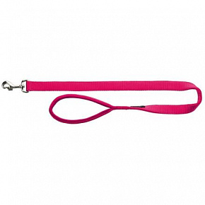 Smycz PREMIUM z wypełnioną rączką, L-XL: 1.00 m/25 mm, różowa