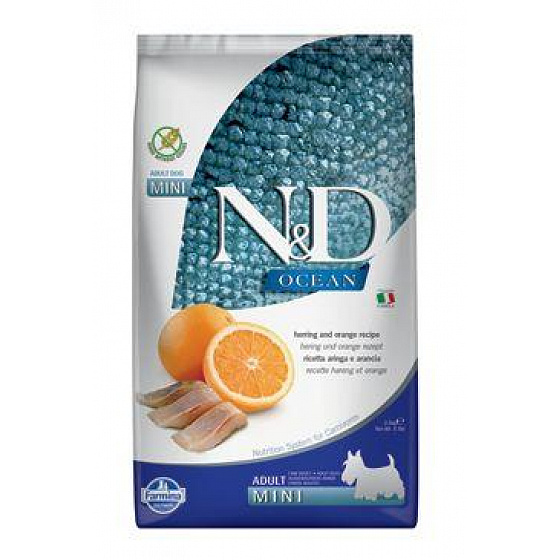 N&D OCEAN DOG Adult Mini Śledź & Pomarańcza 2,5kg