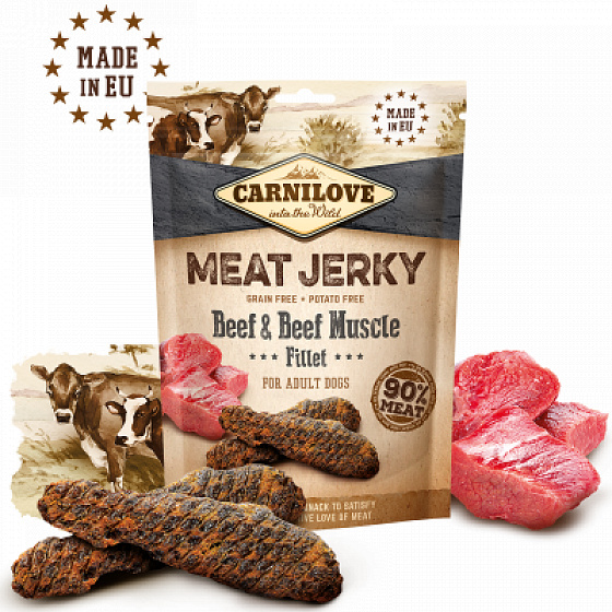 Carnilove Dog Jerky Wołowina z Filetem z Mięśni Wołowych 100g