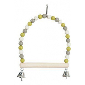 Drewniana huśtawka dla ptaków z koralikami 22cm Zolux