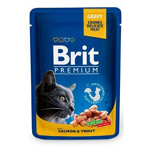 Brit Premium Cat saszetka z łososiem i pstrągiem 100g