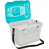 Transportowy box MIDI CAPRI z paskiem, 44x33x32cm (max. 5 kg), jasnoszary/turkusowy
