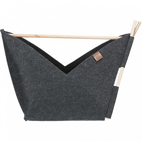 Jaskinia ELISE z poduszką, 63 × 44 × 30 cm, kształt łódki, filc, antracyt