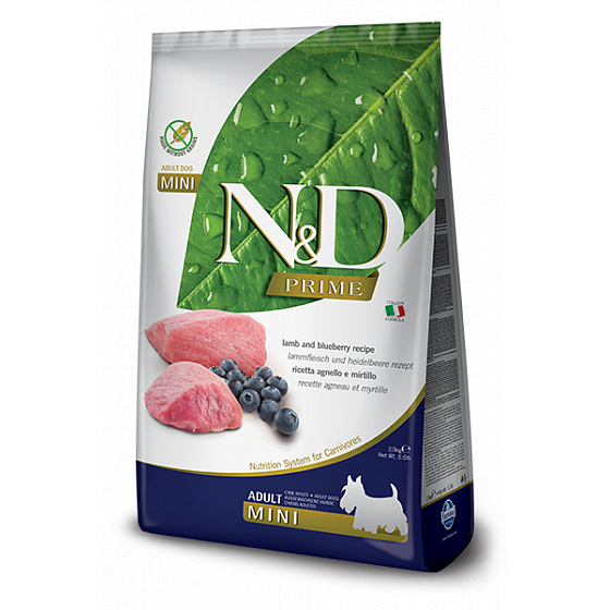 N&D PRIME DOG Adult Mini Jagnięcina & Borówka 7kg