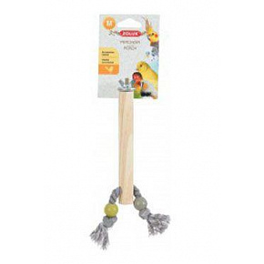 Drewniany drążek dla ptaków z liną M 17cm Zolux
