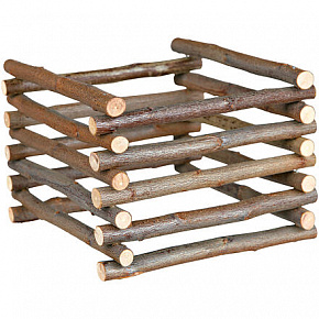 Natural Living - drewniany naturalny stojak na siano 15 x 11 x 15 cm