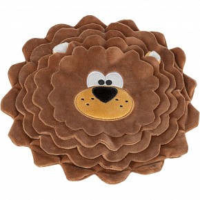 DOG ACTIVITY lew, szeleszczący dywan na smakołyki, Ø 26 cm, poliester, brązowy