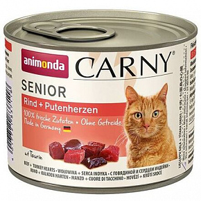 ANIMONDA puszka CARNY Senior - wołowina, serca z indyka 200g