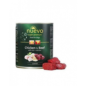 NUEVO dog Junior Chicken & Beef opak. 6 x 800 g puszka