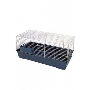 Klatka Bunny Bungallow chrom składana niebieska 120cm