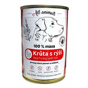 All Animals DOG konserwa. Mielone z indyka z ryżem 400g