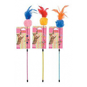 Zabawka wędka dla kota Pompom Fishing mix kolorów Zolux Zabawka wędka dla kota Pompom Fishing mix kolorów Zolux