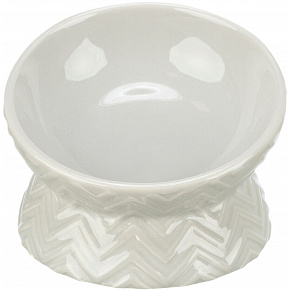 Podniesiona miska ceramiczna, ergonomiczny kształt, 0,15 l / 13 cm, jasnoszara