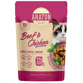 ARATON cat adult SASZETKA mokra wołowina&kurczak 85 g ARATON cat adult SASZETKA mokra wołowina&kurczak 85 g