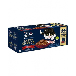 Nestlé FELIX Tasty shreds cat Multipack kurczak&wołowina&kaczka&indyk w sosie saszetka 44x80 g
